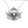 "Flor de Loto" Silver Necklace with Cortez Pearl by "Noble Sensación"