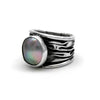Light-multicolored Cortez Mabe Pearl on Silver Ring size 7
