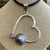 "Heart" Silver Pendant with Mabe Pearl