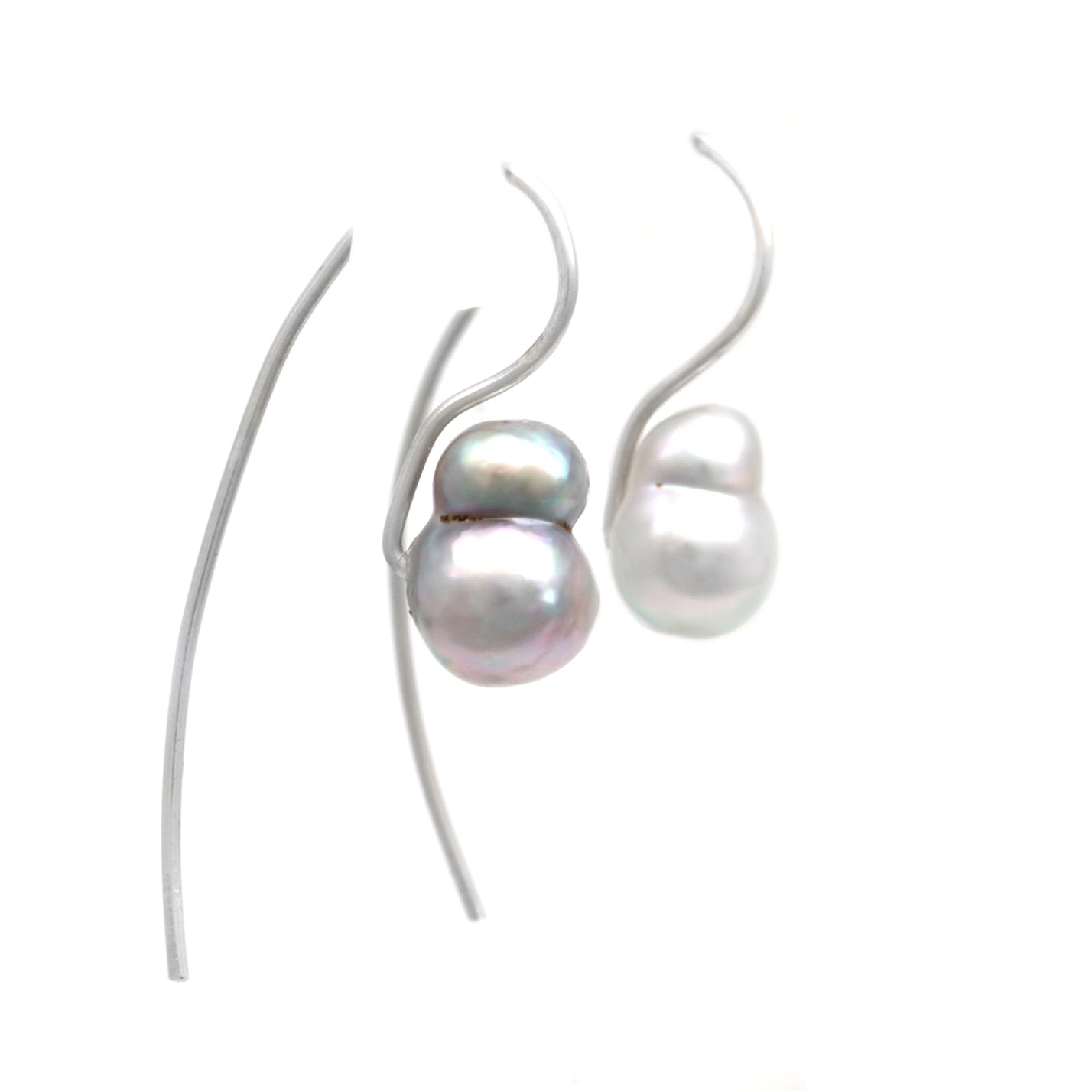 Impressive Baroque Pearls on Silver Earrings