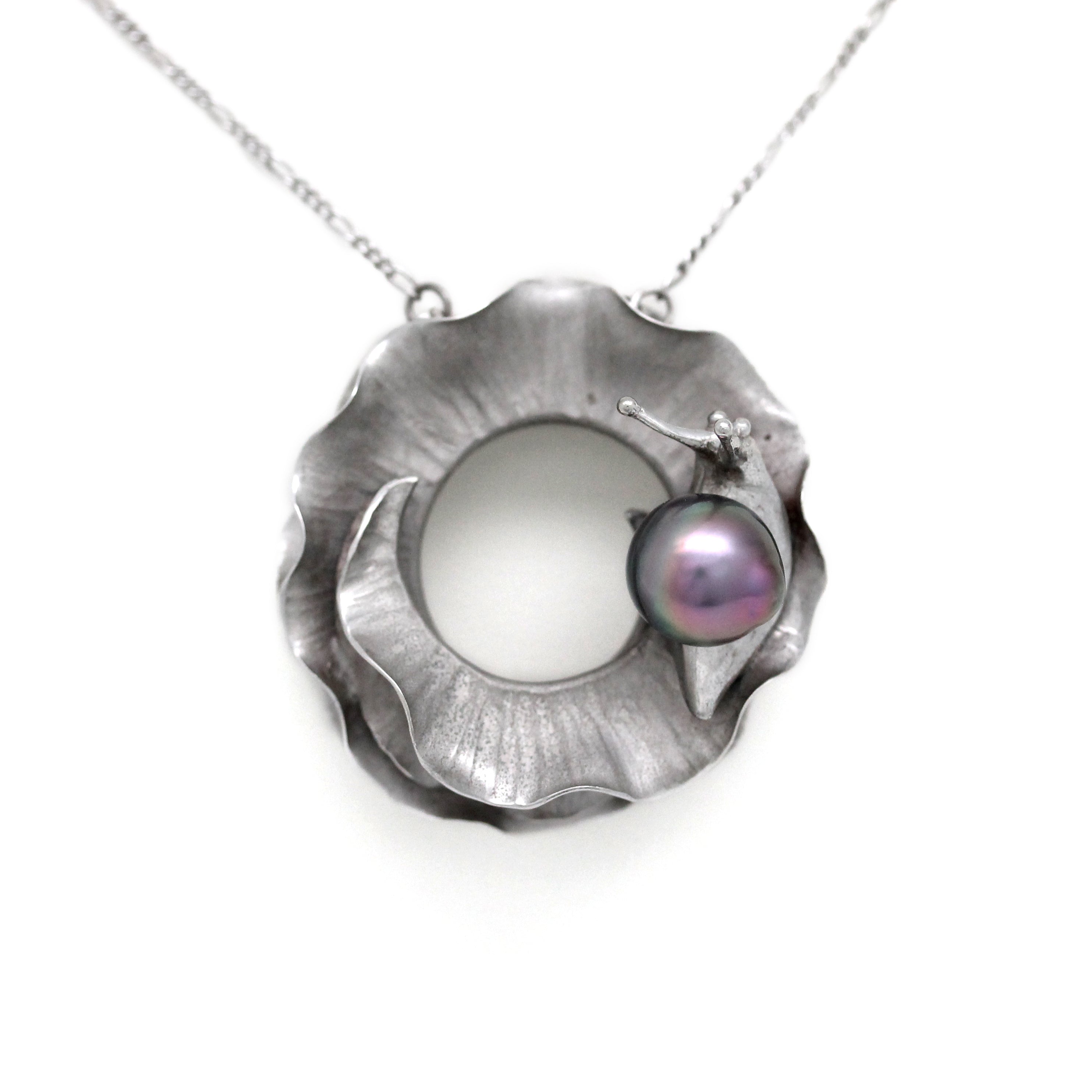 "Travesia" Stunning Multicolored Cortez Pearl on Silver Necklace by "Hector Salgado"