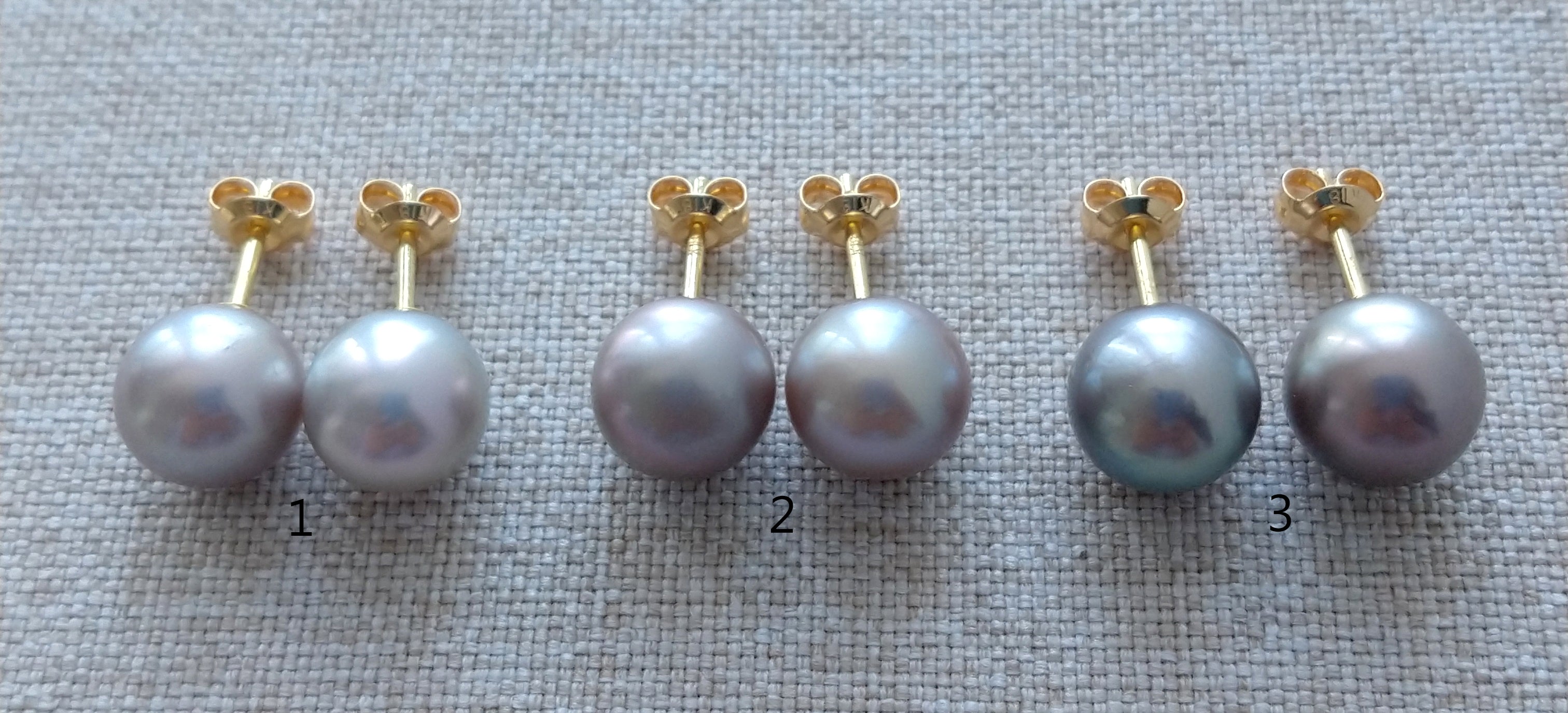 18K Yellow Gold Earrings with Green Cortez Pearls (3)