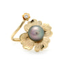 "Flower" Green/Pink Gem Grade Cortez Pearl 14K Gold Ring