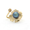 "Flower" Blue Gem Grade Cortez Pearl 14K Gold Ring