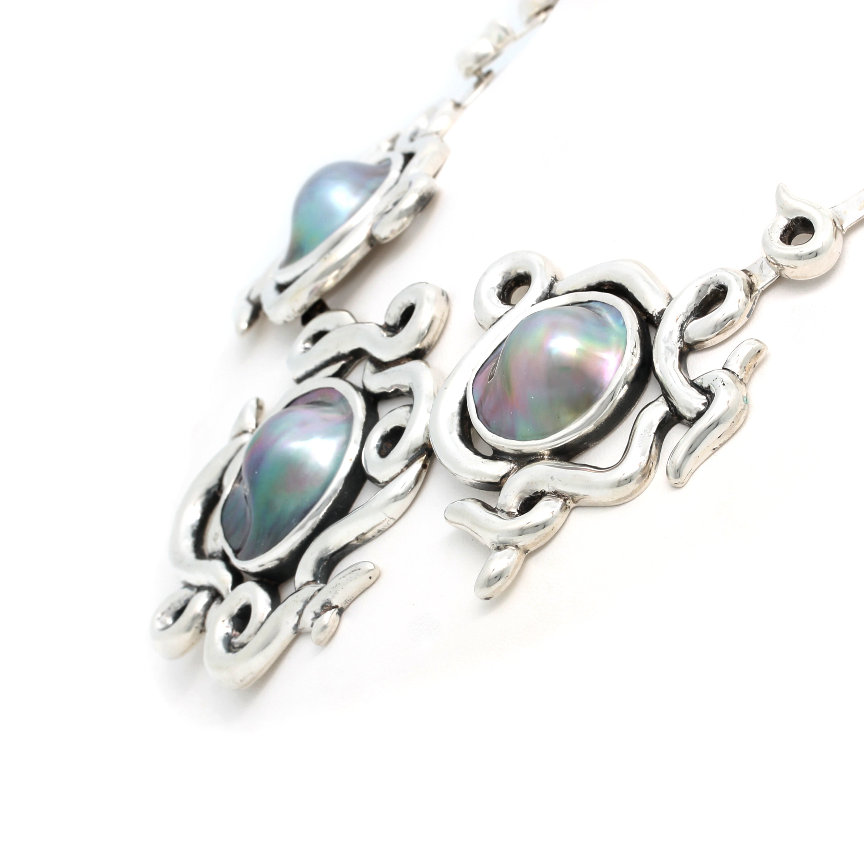 Stunning Blister Mabe Pearl Silver Necklace by  Priscila Canales
