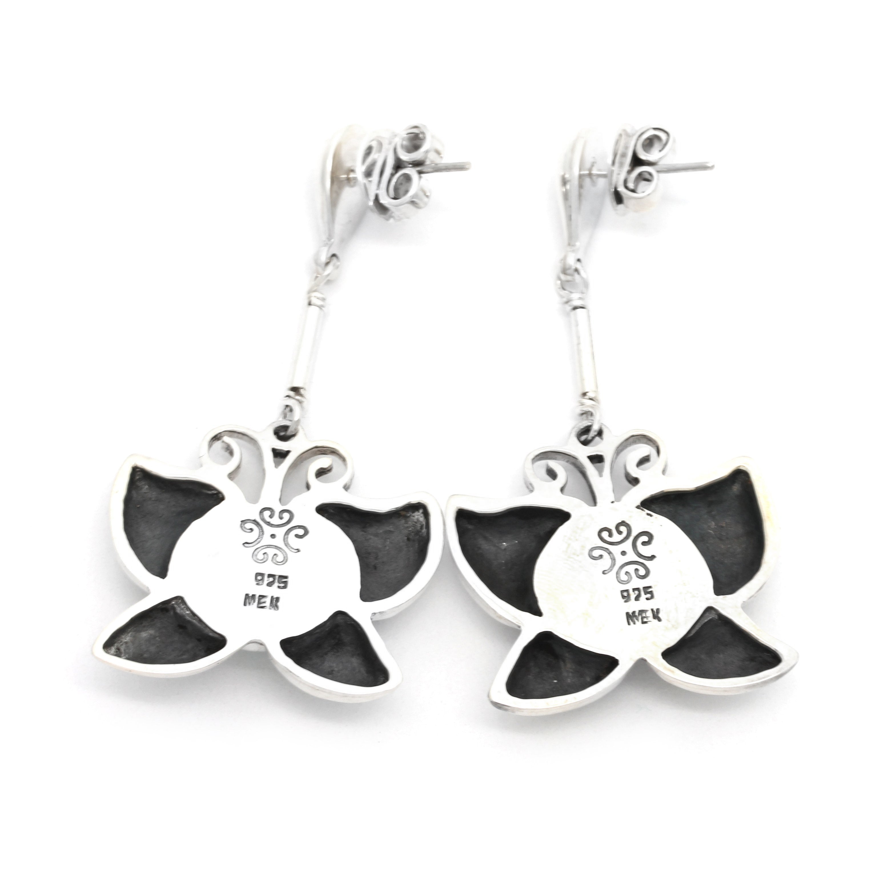 "Butterfly" Silver Earrings with Cortez Mabe Pearls by Priscila Canales