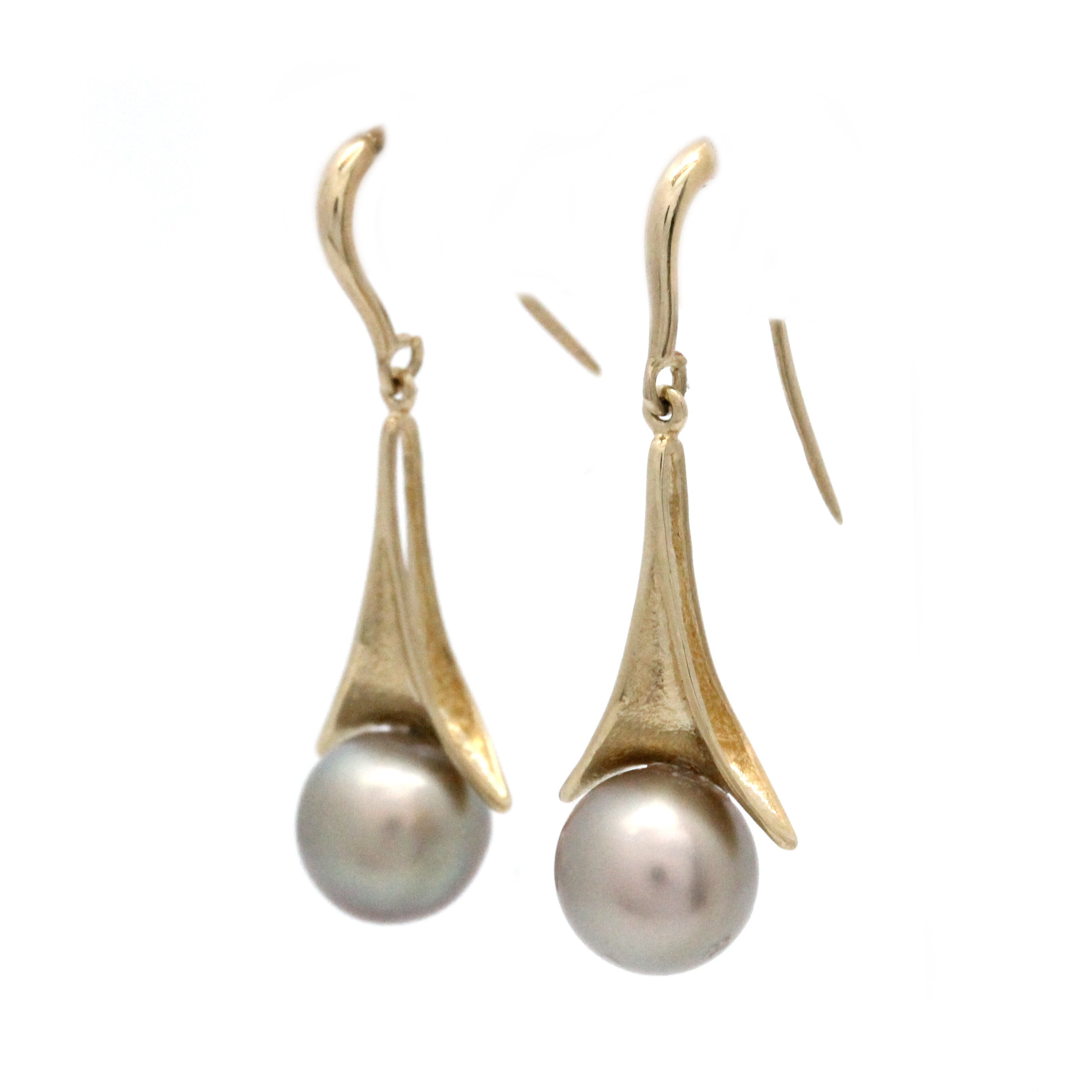 Hanging Earrings on 14K Yellow Gold with Sea of Cortez Pearls