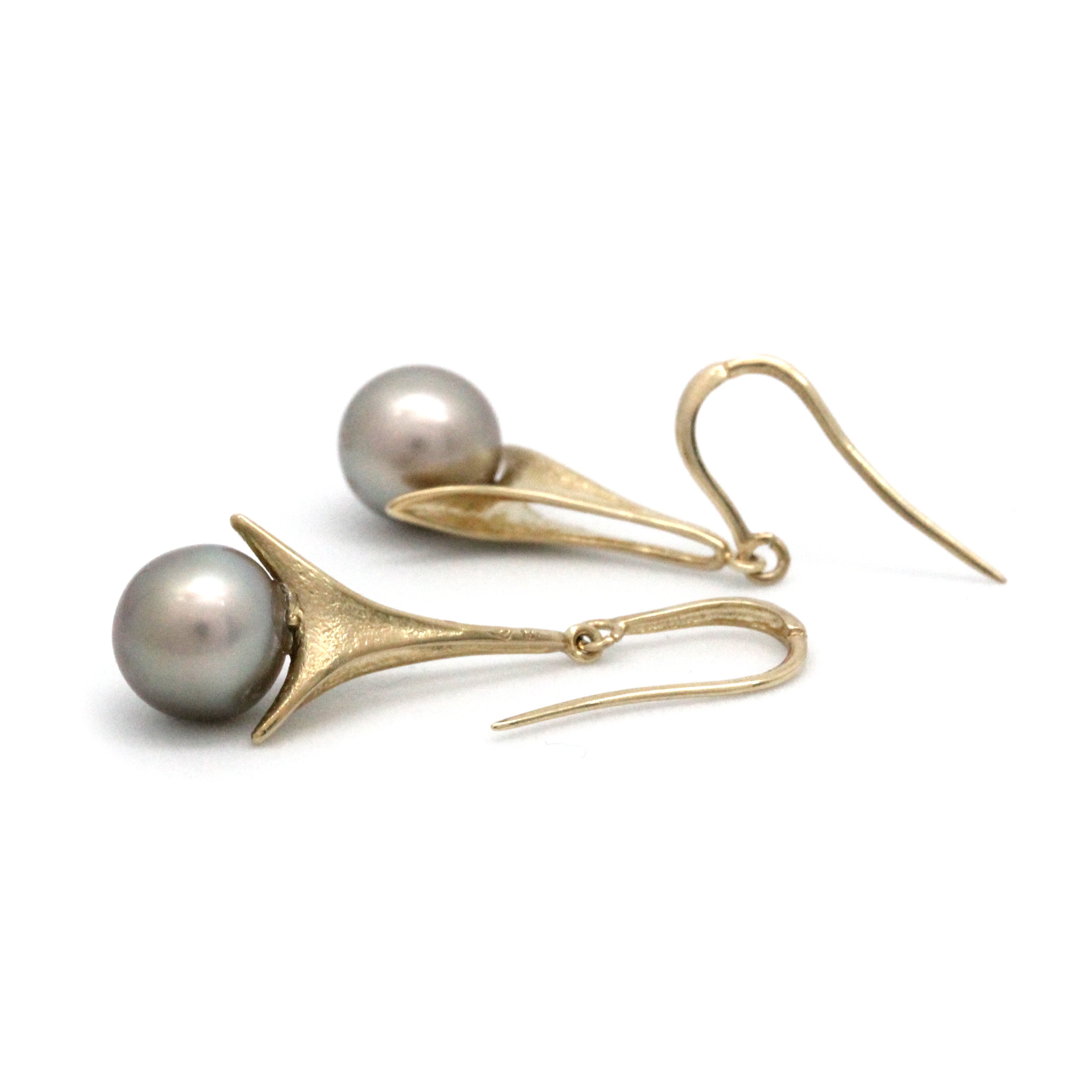 Hanging Earrings on 14K Yellow Gold with Sea of Cortez Pearls