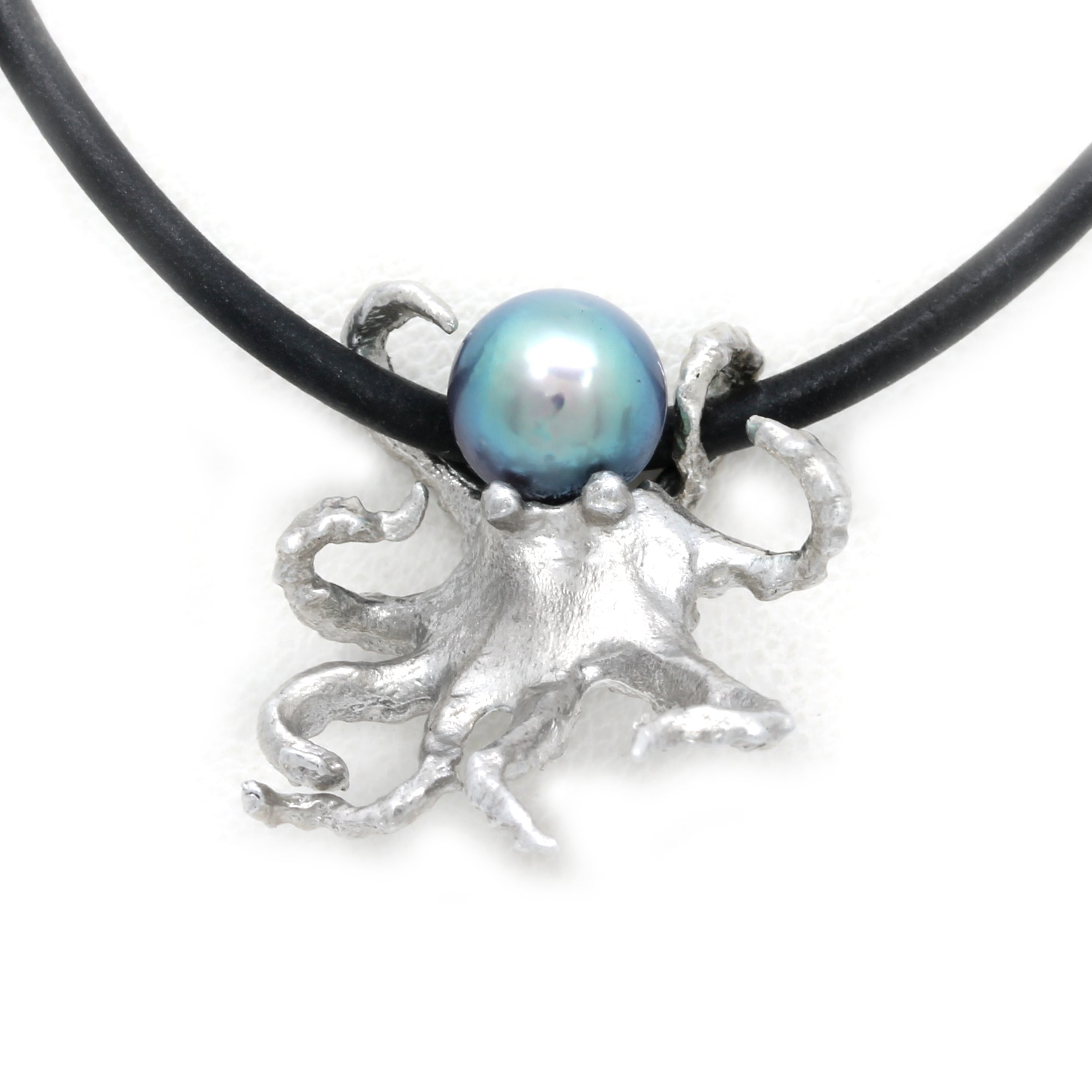"Octopus" Silver Pendant with Cortez Pearl by Sheri J.