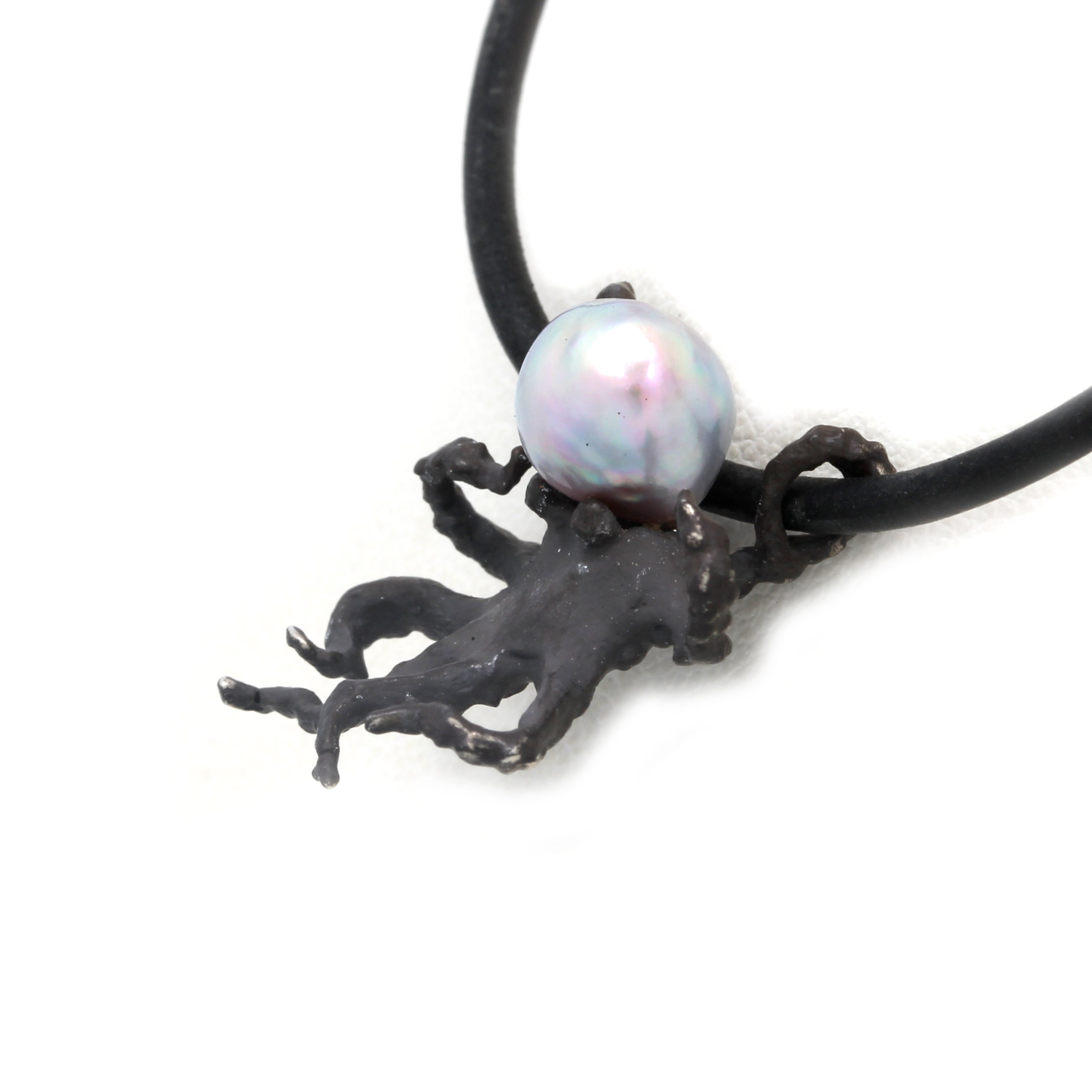 "Octopus" Silver Pendant with Cortez Pearl by Sheri J.