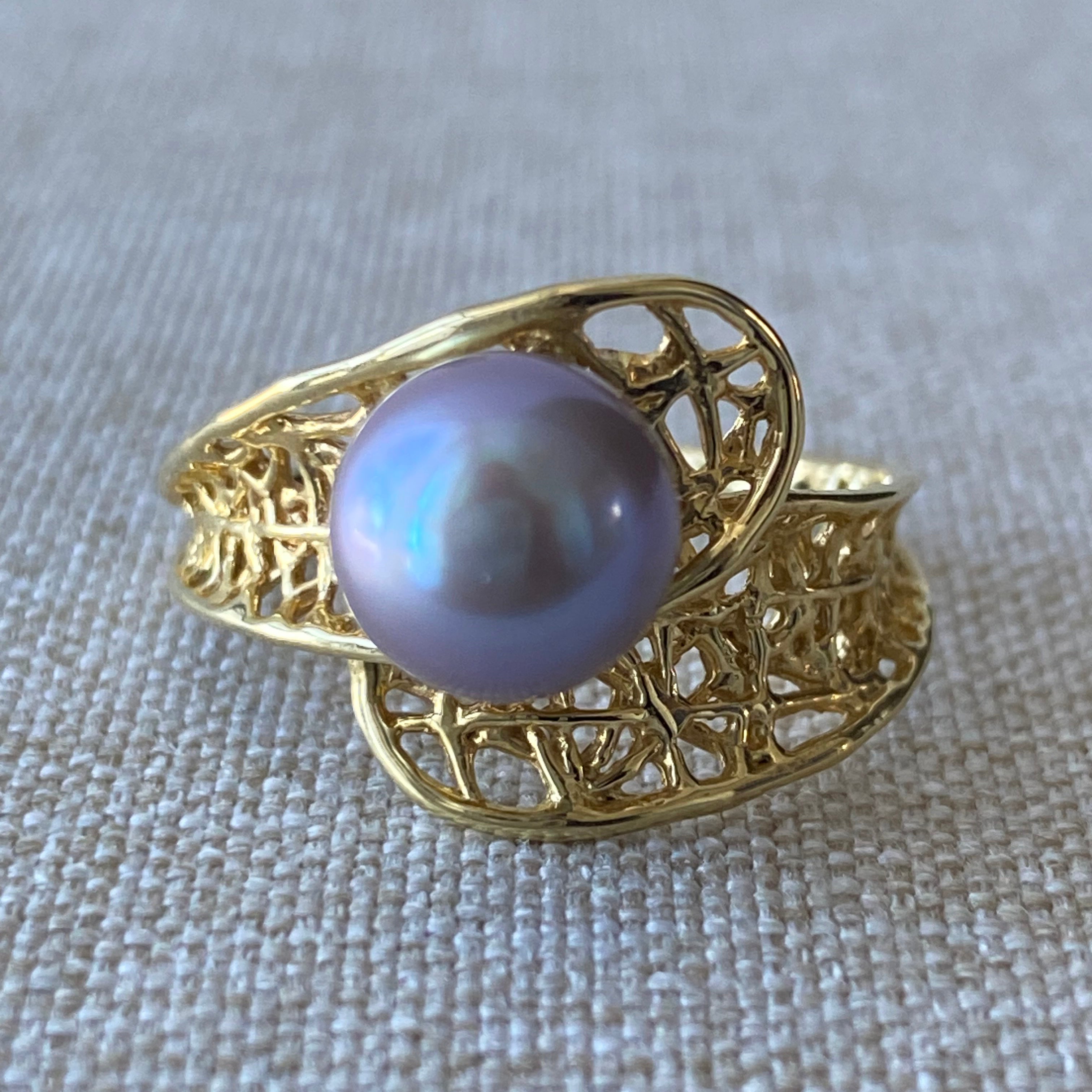 14K Gold Ring with Sea of Cortez Pearl