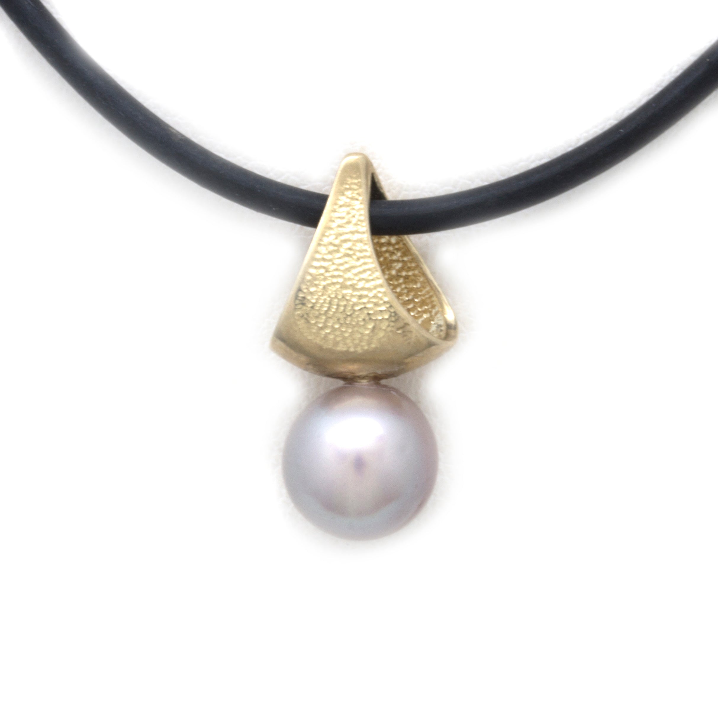 "Slice" 14K Gold Pendant with Cortez Pearl