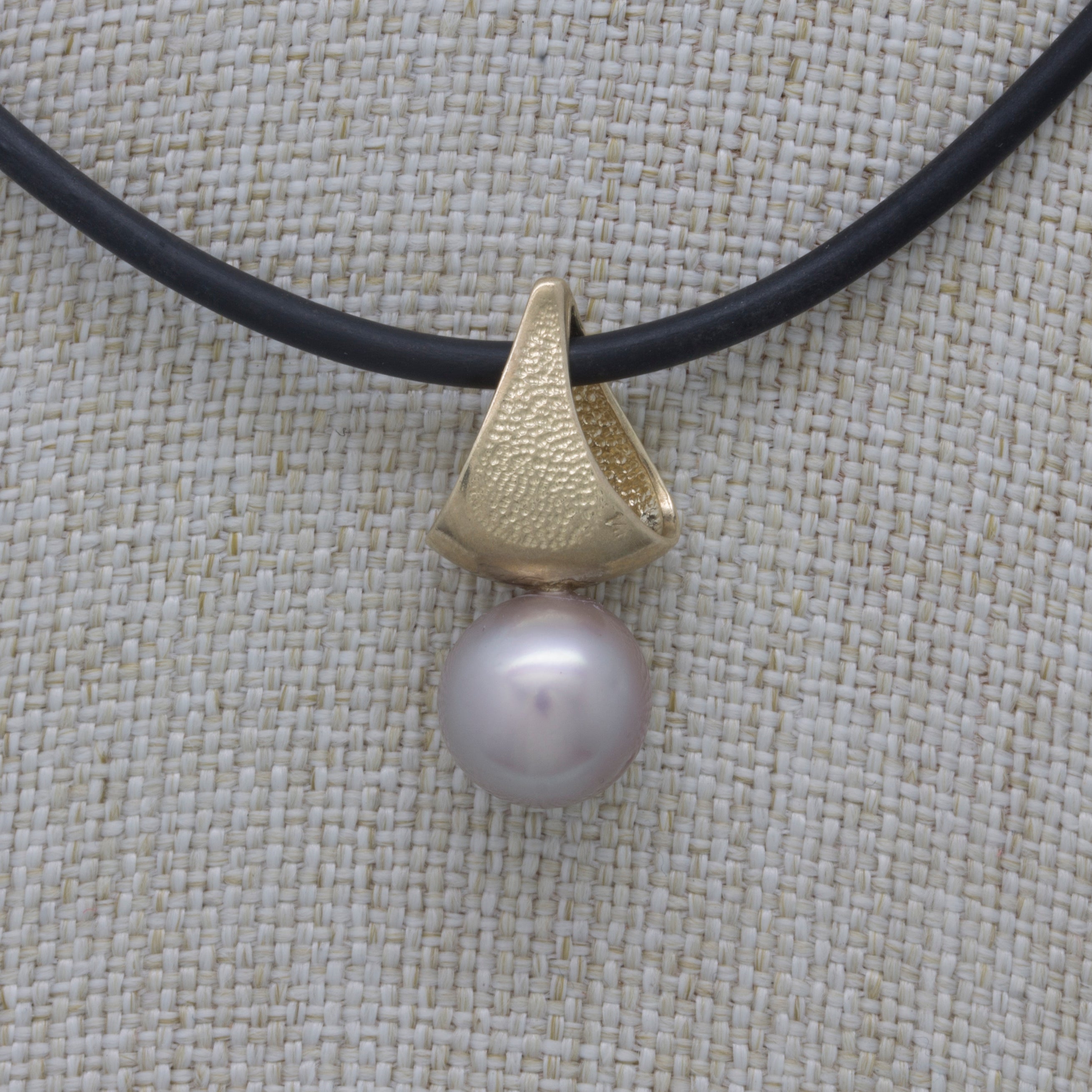 "Slice" 14K Gold Pendant with Cortez Pearl