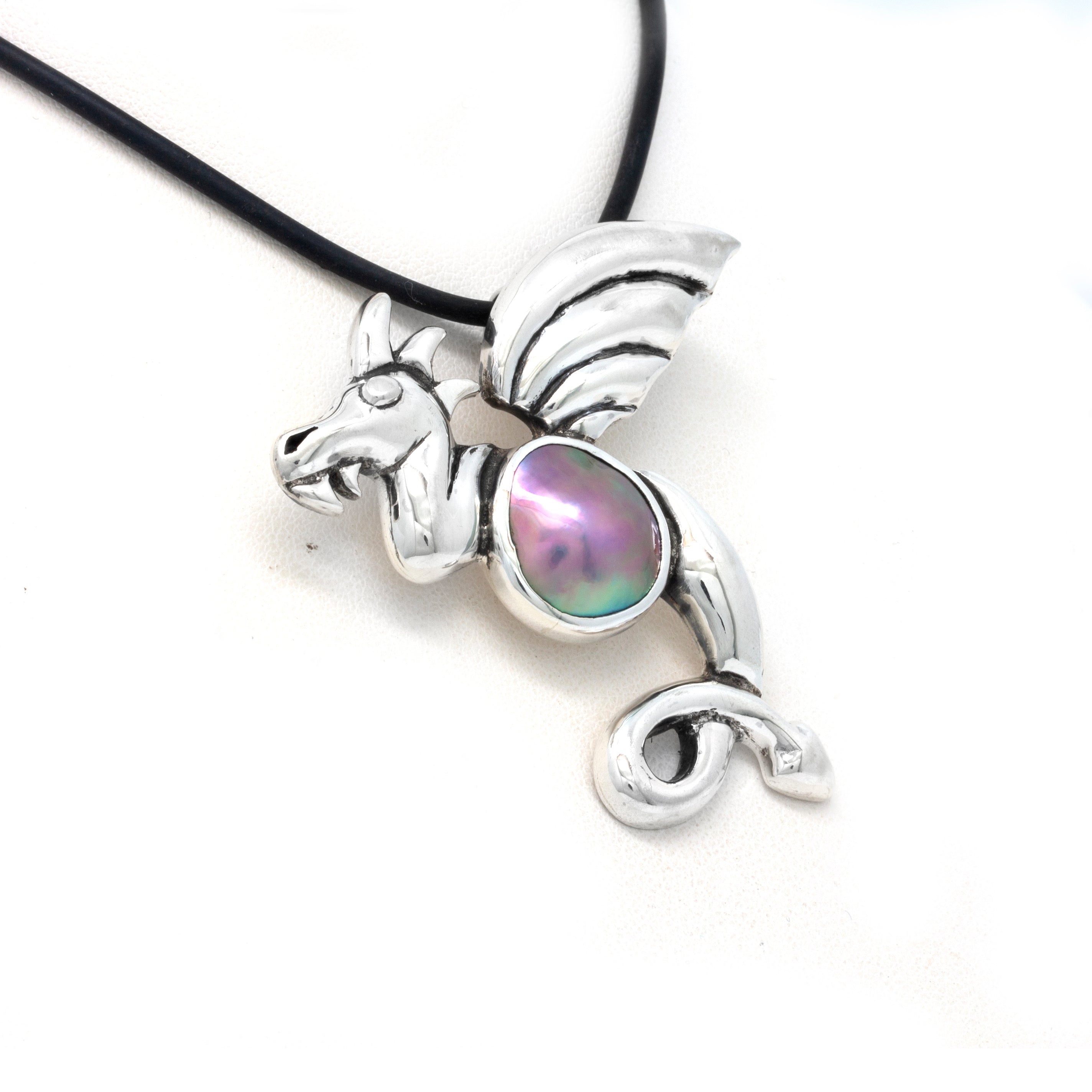 "Dragon" Pendant with Cortez Mabe Pearl by Priscila Canales