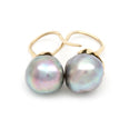 Radiant and Colorful Pearls set on 14K Yellow Gold Earrings