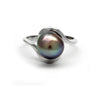 Silver Ring with Cortez Pearl size 6.5
