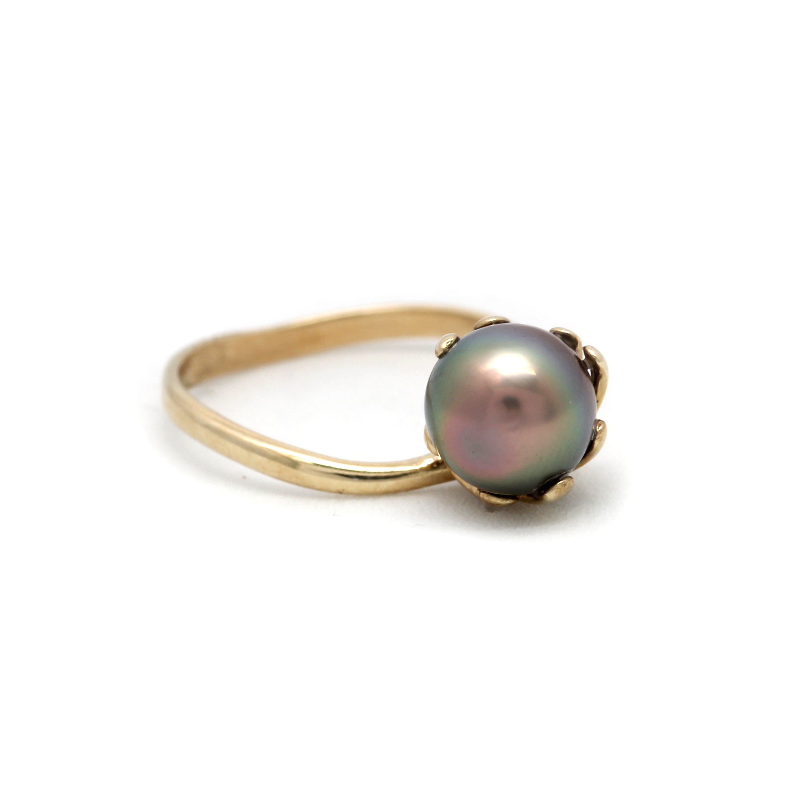 14K Yellow Gold Ring with a Cortez Pearl