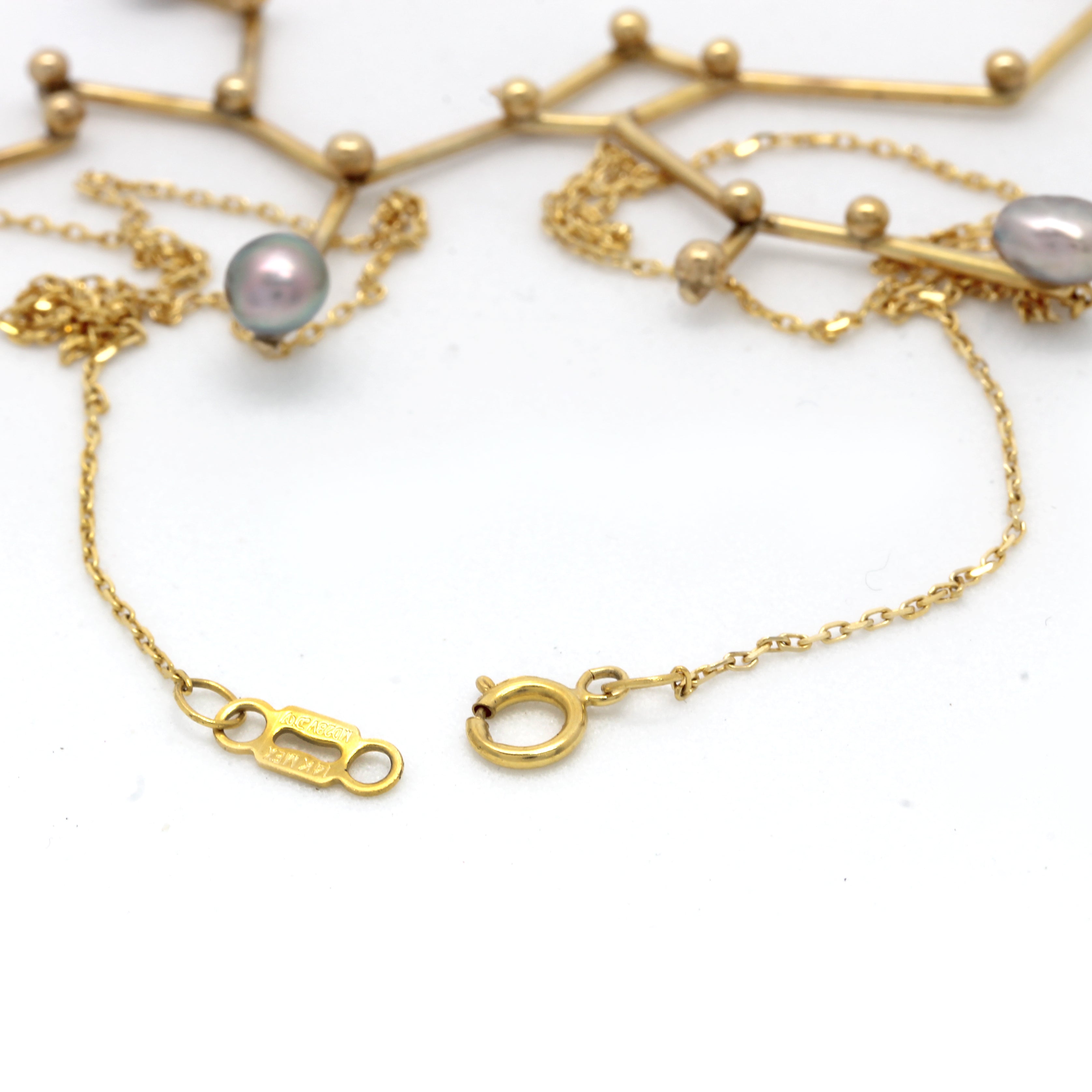 "Sagittarius (Nov 22th - Dec 21th)" 14K Yellow Gold Pendant and Chain with Cortez Keshi Pearls