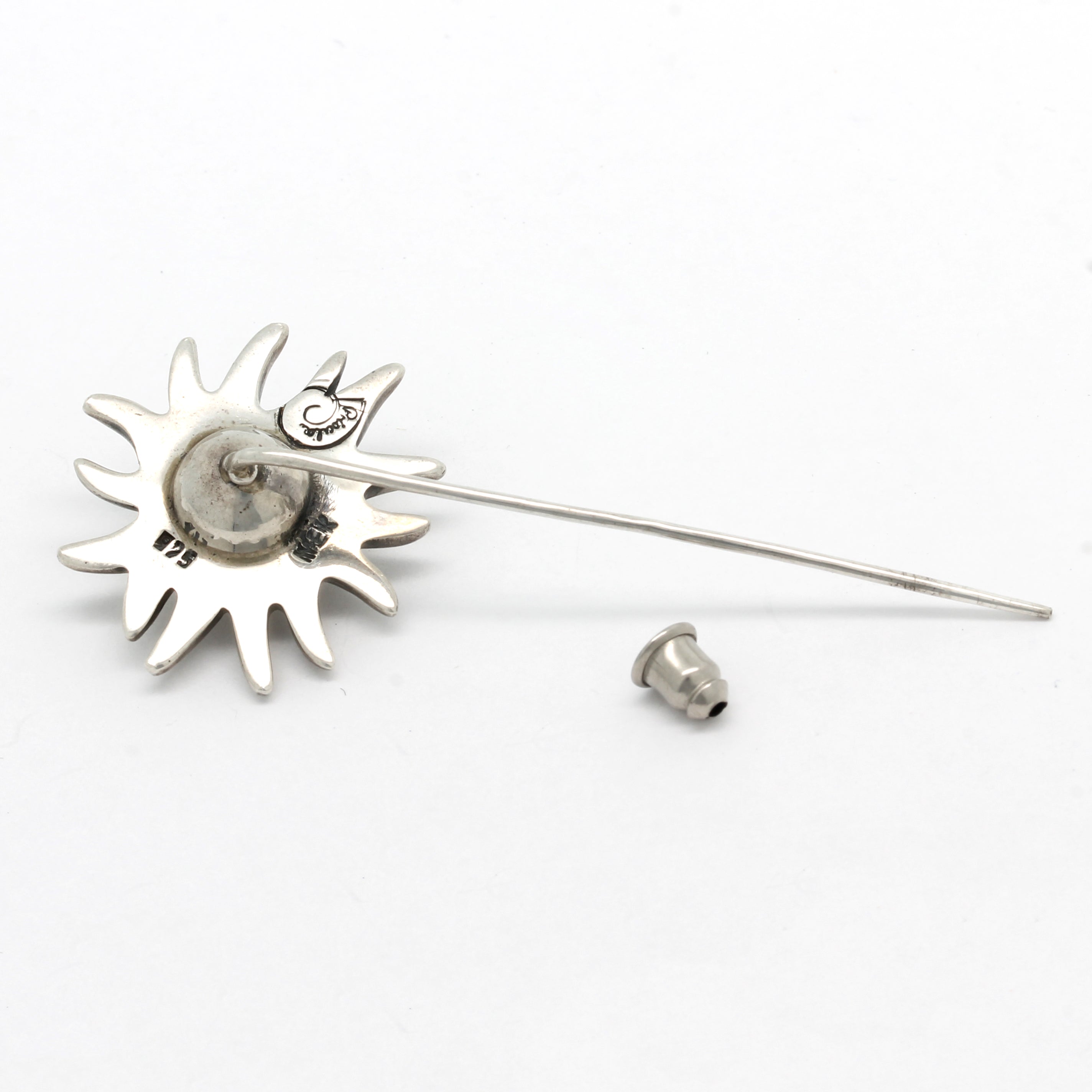 "Sea Flower" Tie-pin with a Sea of Cortez Pearl by Priscila Canales